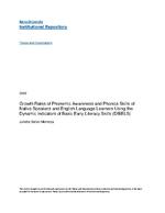 Growth rates of phonemic awareness and phonics skills of native speakers and English language learners using the dynamic indicators of basic early literacy skills (DIBELS)